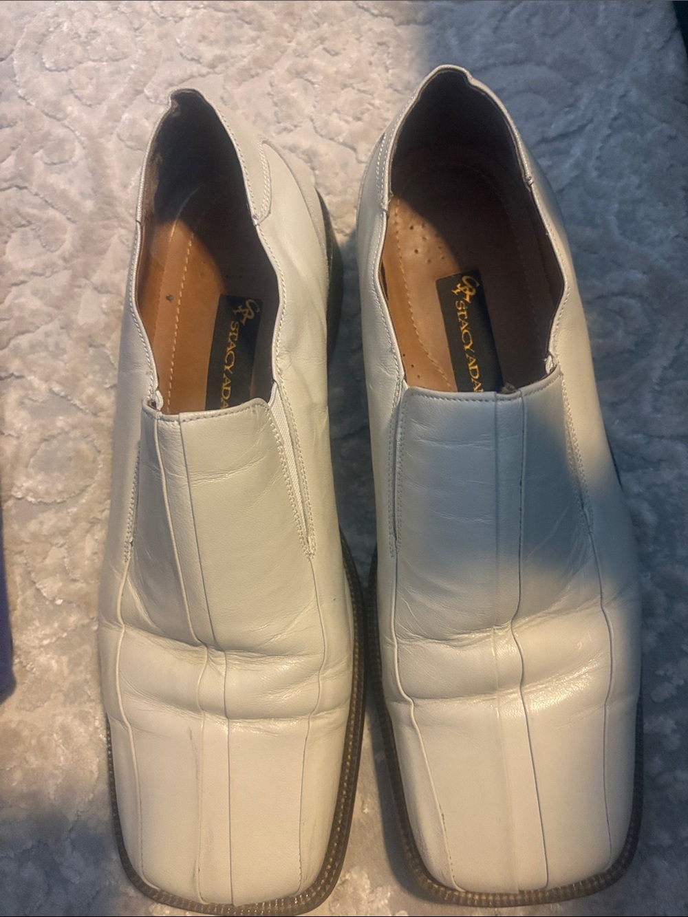 Stacy Adams  light Gray Leather Slip-On Loafers